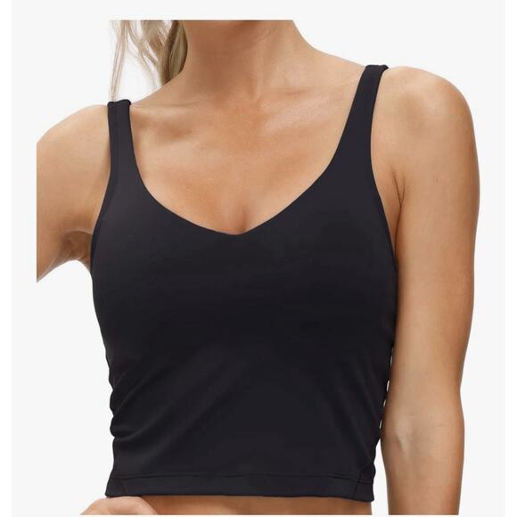 DRAFT THE GYM PEOPLE Wmn Black Longline Wire free Padded Yoga Sports Bra Sm. NWT - Picture 1 of 5